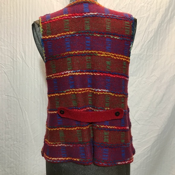 Gorgeous hand knit n Scotland wool multicolor vest - Picture 3 of 5